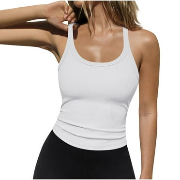 Timegard Plus Size Tops for Women Camis with Built in Bra Adjustable Strap Basic Tee Sleeveless Tank Tops