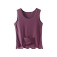 thumbnail image 1 of Timegard Plus Size Tops for Women Sleeveless Round Neck Seamless Comfy Thermal Underwear Casual Tank Tops, 1 of 7