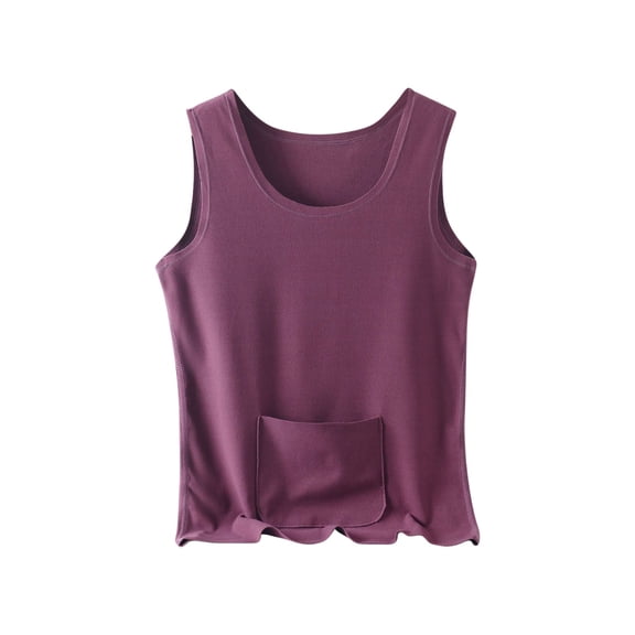 Timegard Plus Size Tops for Women Sleeveless Round Neck Seamless Comfy Thermal Underwear Casual Tank Tops