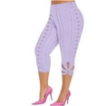 thumbnail image 1 of Timegard Plus Size Yoga Pants for Women Eyelet Capris High Waisted Hollow out Gym Pants Bottom Pants, 1 of 7