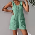thumbnail image 1 of Timegard Rompers for Women Summer Travel Fitting Round Neck Sleeveless Short Jumpsuit with Pockets, 1 of 3