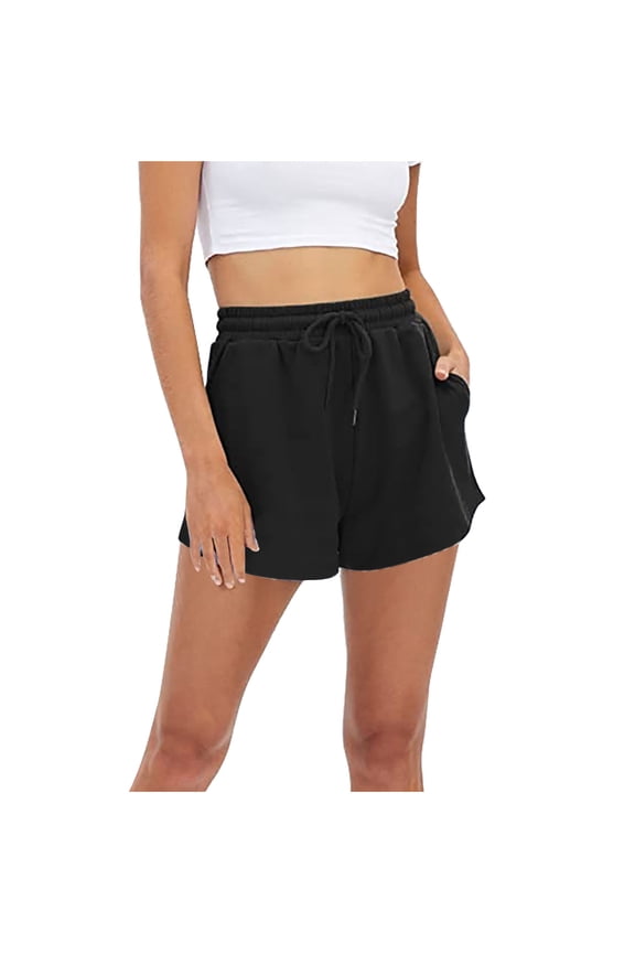 Running Shorts for Women Elastic High Waist Drawstring Loose Sweatshorts Athletic Gym Shorts
