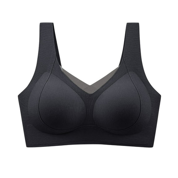 Timegard Seamless Bras for Women High Support Wirefree Wide Strap Comfy Breathable Everyday Bralette