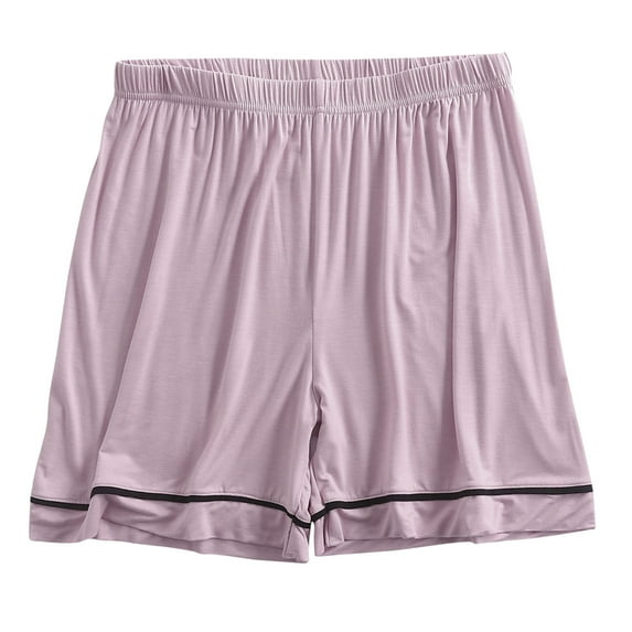 Timegard Shorts for Women Casual Solid Color Loose Soft Comfy Elastic Waist Shorts Sleepwear Summer