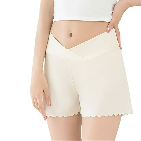 Timegard Shorts for Women Crisscross High Waist Ruffle Solid Color Comfy Thin Shorts Under Dress Summer