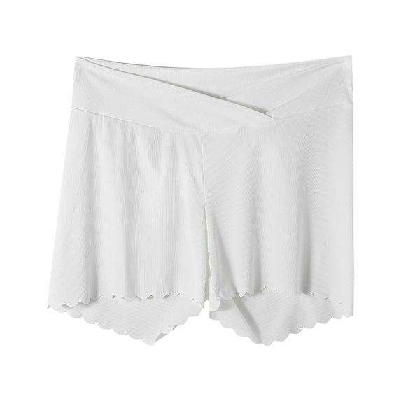 Timegard Shorts for Women Crisscross High Waist Ruffle Solid Color Comfy Thin Shorts Under Dress Summer