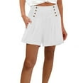 thumbnail image 1 of Timegard Shorts for Women Elastic High Waist Button Loose Shorts Lightweight Summer Beach Casual Shorts, 1 of 5