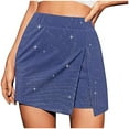 thumbnail image 1 of Timegard Shorts for Women Elastic High Waist Split Slim Fitting Skirts Shorts Sparkly Summer Casual, 1 of 8