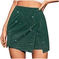 thumbnail image 1 of Timegard Shorts for Women Elastic High Waist Split Slim Fitting Skirts Shorts Sparkly Summer Casual, 1 of 8