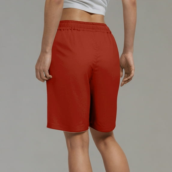 Timegard Shorts for Women M-5xl Straight Leg Elastic Waist Drawstring Knee Length Casual Athletic Running Shorts