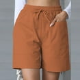 thumbnail image 1 of Timegard Shorts for Women Summer Casual Loose Solid Color Elastic Waist Straight Leg Travel Shorts with Pockets, 1 of 8