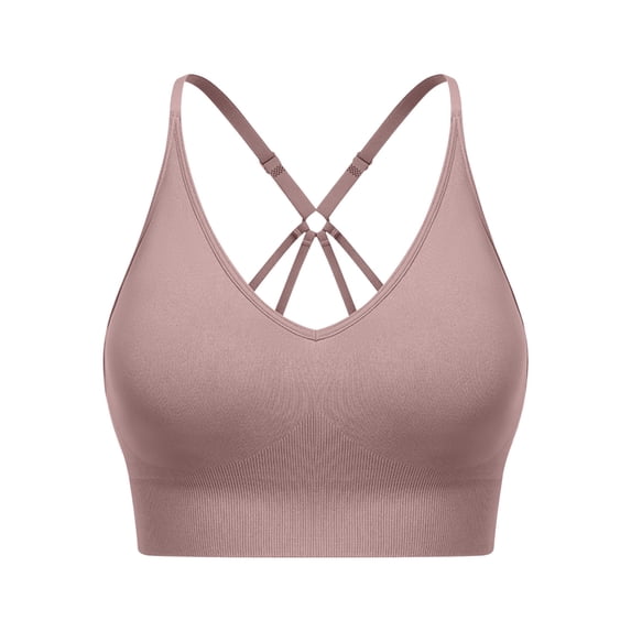 Timegard Sports Bras for Women Adjustable Spaghetti Strap High Support Stretch Workout Running No Underwire Bras
