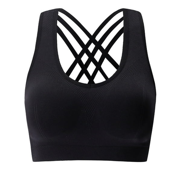 Timegard Sports Bras for Women Back Crisscross Breathable High Support Bralette Wireless Tank Top Bras