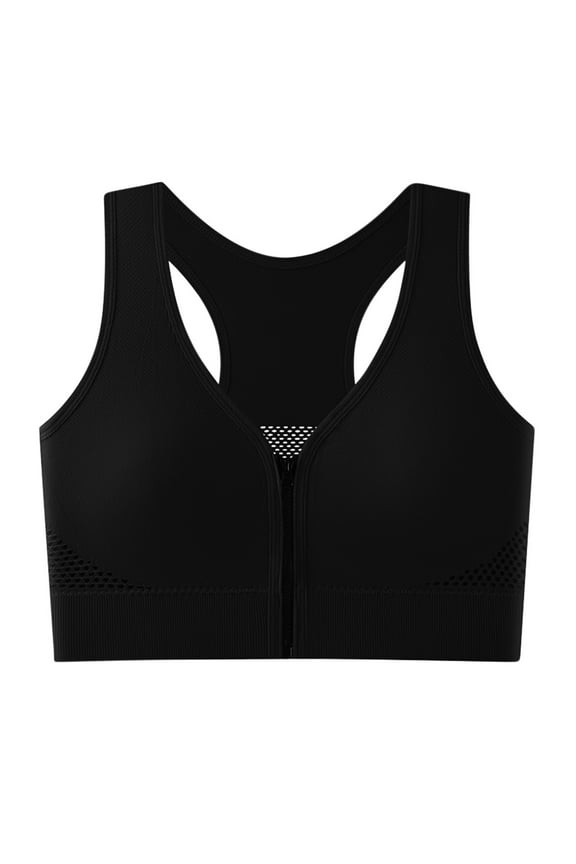 Sports Bras for Women Front Closure Zipper Racerback Breathable Workout Gym Bras with Support