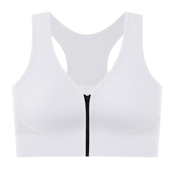 Timegard Sports Bras for Women Front Closure Zipper Racerback Breathable Workout Gym Bras with Support