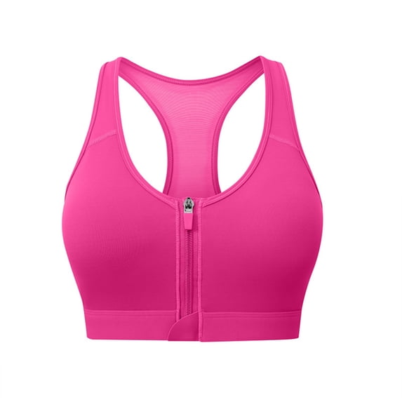 Timegard Sports Bras for Women Front Closure Zipper Racerback Breathable Workout Gym Bras with Support
