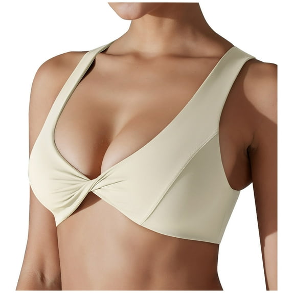 Timegard Sports Bras for Women Low Cut Backless Push up Bras with Support Stretch Workout Yoga Bras