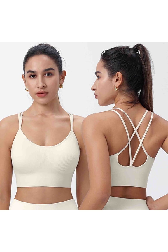 Sports Bras for Women U Neck Back Crisscross Spaghetti Strap Bras Running Quick Dry Yoga Tank Tops