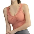 thumbnail image 1 of Timegard Sports Bras for Women V Neck Yoga Tank Tops Seamless No Underwire Breathable Running Bras, 1 of 4
