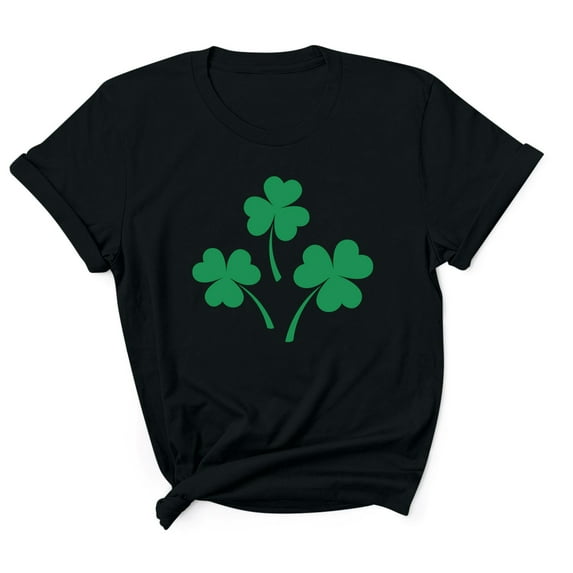 Timegard St Patrick's Day Shirts for Women Shamrock Graphic Tee Shirt Solid Color Comfy Top Crewneck