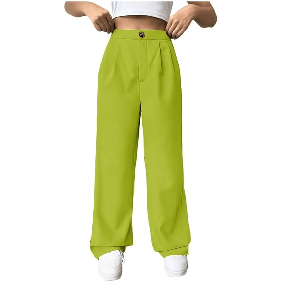 Timegard Suit Pants for Women High Waist Straight Leg Ruched Work Business Casual Loose Trousers Fall