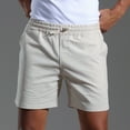 thumbnail image 1 of Timegard Summer Shorts for Men Cotton Linen Drawstring Loose Lightweight Casual Work Elastic Waist Shorts, 1 of 7