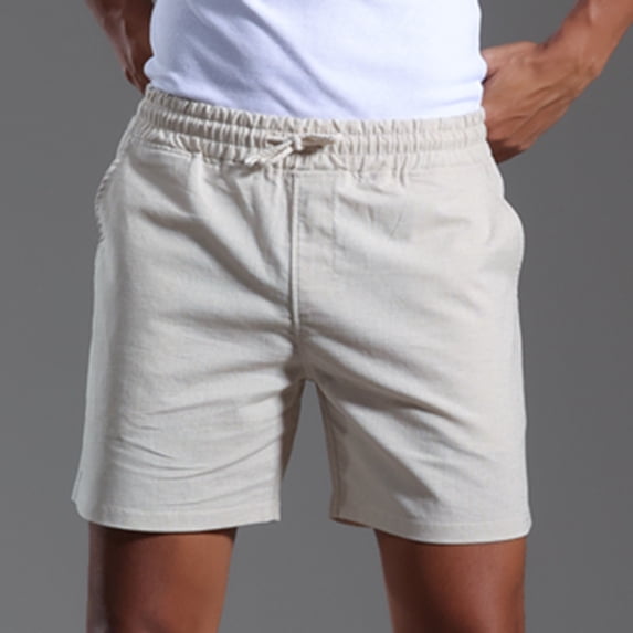 Timegard Summer Shorts for Men Cotton Linen Drawstring Loose Lightweight Casual Work Elastic Waist Shorts