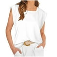 thumbnail image 1 of Timegard Summer Tank Top for Women Square Neck Cap Sleeve Solid Color Comfy Casual Tee Shirts, 1 of 6