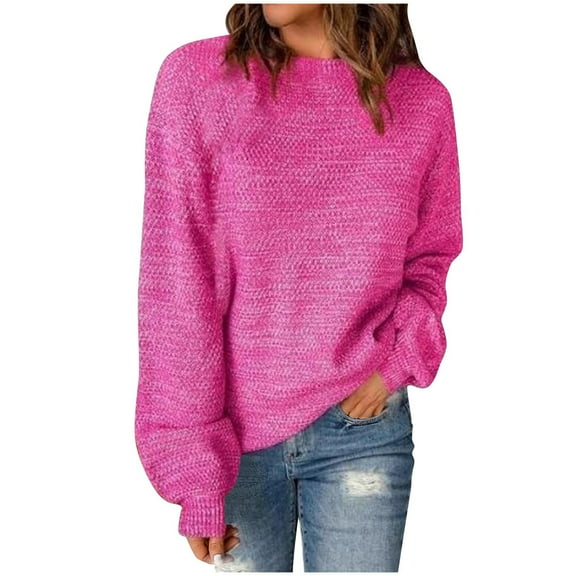 Timegard Sweaters for Women Crew Neck Long Sleeve Tops Oversized Loose Comfy Pullover Fall Fashion