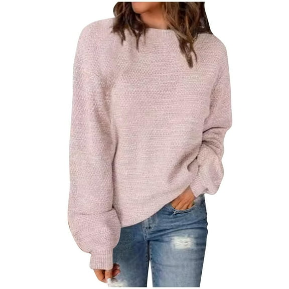 Timegard Sweaters for Women Crew Neck Long Sleeve Tops Oversized Loose Comfy Pullover Fall Fashion