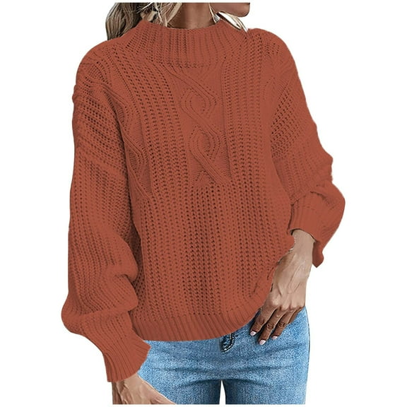 Timegard Sweaters for Women Long Sleeve Turtleneck Loose Pullover Fall Winter Casual Knitted Tops