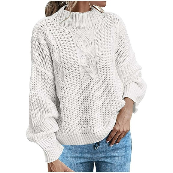 Timegard Sweaters for Women Long Sleeve Turtleneck Loose Pullover Fall Winter Casual Knitted Tops