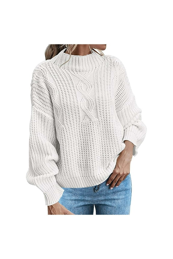 Sweaters for Women Long Sleeve Turtleneck Loose Pullover Fall Winter Casual Knitted Tops