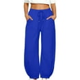 thumbnail image 1 of Timegard Sweatpants for Women Elastic High Waist Baggy Fleece Pants Fall Winter Warm Pants with Pockets, 1 of 6