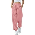 thumbnail image 1 of Timegard Sweatpants for Women Joggers Elastic Waist Drawstring Fall Winter Casual Comfy Pants with Pockets, 1 of 6