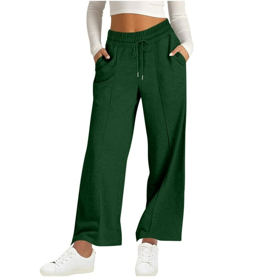 Timegard Sweatpants for Women Wide Leg High Waisted Stretchy Pants Fall Comfy Lightweight TrousersColor