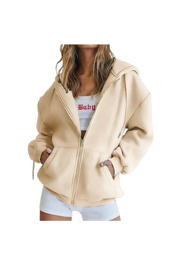 Sweatshirt Jackets for Women Zip up Hoodies Long Sleeve Pullover Fall Clothing with Pockets