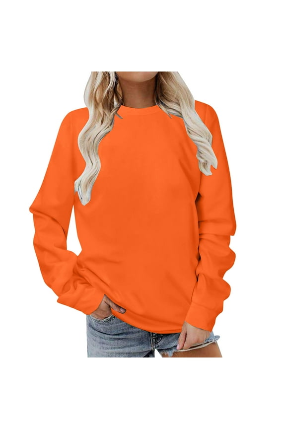 Sweatshirt for Women Crewneck Long Sleeve Warm Pullover Fall Winter Basic Casual Loose Tops