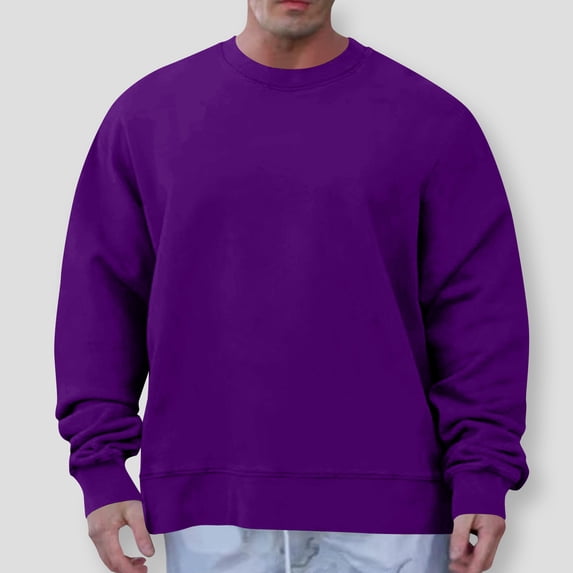 Timegard Sweatshirts for Men Crewneck Long Sleeve Workout Pullover Drop Shoulder Loose Lightweight Tops