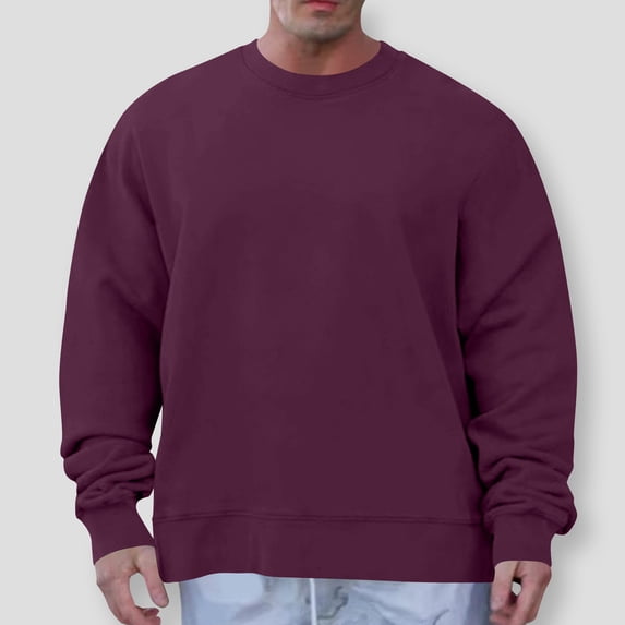 Timegard Sweatshirts for Men Crewneck Long Sleeve Workout Pullover Drop Shoulder Loose Lightweight Tops