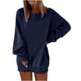 thumbnail image 1 of Timegard Sweatshirts for Women Crew Neck Long Sleeve Pullover Fall Winter Loose Comfy Top Solid Color, 1 of 6