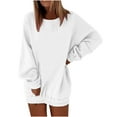 thumbnail image 1 of Timegard Sweatshirts for Women Crew Neck Long Sleeve Pullover Fall Winter Loose Comfy Top Solid Color, 1 of 6