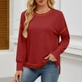 thumbnail image 1 of Timegard Sweatshirts for Women Long Sleeve Side Split Loose Pullover Drop Shoulder Fall Fashion Casual Tops, 1 of 8
