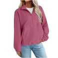 thumbnail image 1 of Timegard Sweatshirts for Women Quarter Zip Pullover Long Sleeve Fall Winter Comfy Tops with Pockets, 1 of 7
