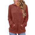 thumbnail image 1 of Timegard Sweatshirts for Women Ribbed Hoodies Long Sleeve Loose Comfy Mid Long Pullover Tops with Pockets, 1 of 6