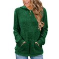thumbnail image 1 of Timegard Sweatshirts for Women Ribbed Hoodies Long Sleeve Loose Comfy Mid Long Pullover Tops with Pockets, 1 of 6