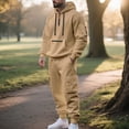 thumbnail image 1 of Timegard Sweatsuit for Men Long Sleeve Zipper Hoodies Cargo Joggers Lightweight Athletic Outfits Fall, 1 of 9