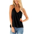 thumbnail image 1 of Timegard Tank Top for Women Adjustable Strap Deep V Neck Ruched Comfy Casual Camisole Tops Fashion, 1 of 5