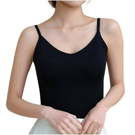 Timegard Tank Top for Women Adjustable Strap V Neck Stretch Sport Bras Casual Workout Skinny Tee Tops