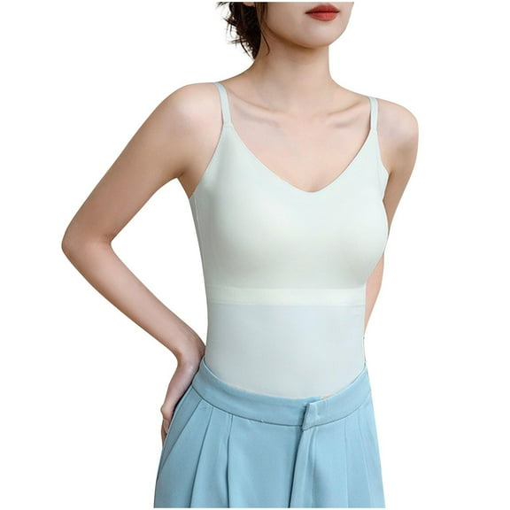 Timegard Tank Top for Women Adjustable Strap V Neck Stretch Sport Bras Casual Workout Skinny Tee Tops